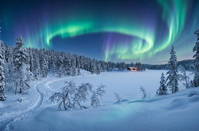 Paras kellonaika revontulien näkemiseen Lapissa